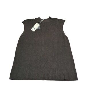 NEW Worthington Women's Knit Mock Neck Top Sleeveless Chocolate Brown sz XXL